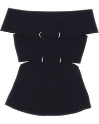 McQueen - Off-Shoulder Sliced Mini Top - Lyst