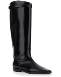 Totême - 'The Riding Boot' Knee-High Boots With Embossed Logo - Lyst