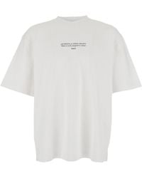 Off-White c/o Virgil Abloh - Crewneck T-Shirt With Logo Lettering On The Front - Lyst
