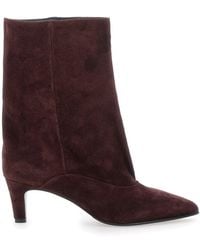 Strategia - 'Joelle' Bordeaux Ankle Boots With Pointed Design And Low Heel - Lyst