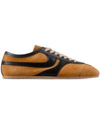 Dries Van Noten - Double Lacing Suede Sneakers With Leather Inserts Shoes - Lyst