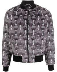 OZWALD BOATENG - Printed Velvet Bomber Jacket - Lyst