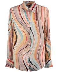 Paul Smith - Silk Blend Shirt With Dusky Swirl Print - Lyst