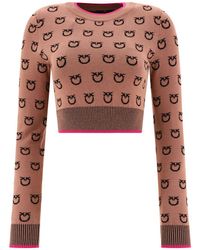 Pinko - Short Sweater With Logo - Lyst