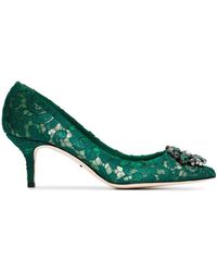 Dolce & Gabbana - Lace Rainbow Pumps With Brooch Detailing - Lyst