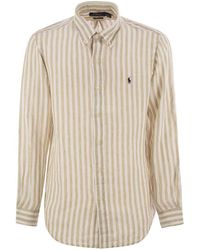 Polo Ralph Lauren - Custom-Fit Striped Linen Shirt - Lyst
