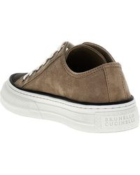 Brunello Cucinelli - Low Top Sneakers With Monile Embellishment - Lyst