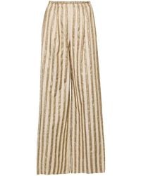 Forte Forte - Linen And Cotton Blend Lurex Striped Pants - Lyst