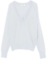Elisabetta Franchi - Wool Blend Tricot V-Neck Sweater - Lyst
