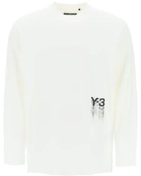 Y-3 - Long Sleeved T Shirt With Logo Print - Lyst