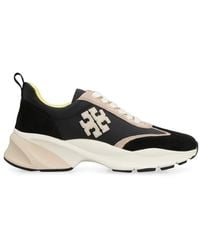 Tory Burch - Good Luck Logo-appliqué Suede Low-top Trainers - Lyst