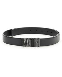 Amiri Pebbled Leather Belt - Black