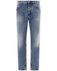 Balmain - Jeans With Logo Embroidery - Lyst