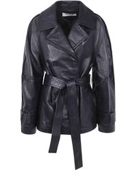 レザージャケット・コート ROHE FW25 SCULPTURAL LEATHER JACKET (416 11 145 001 308) Rohe Leather Jacket in Black | Lyst