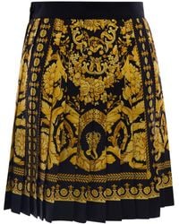 Versace - Barocco Print Pleated Mini Skirt - Lyst