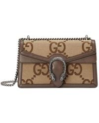 Gucci - Neutral Dionysus Small Leather Shoulder Bag - Women's - Canvas/leather - Lyst