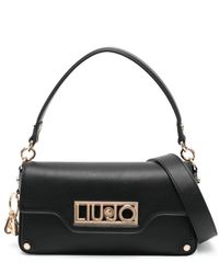 Liu Jo - Synthetic Leather Shoulder Bag With Logo Plaque - Lyst