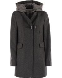 Fay - Toggle Coat In Mélange Wool Cloth - Lyst