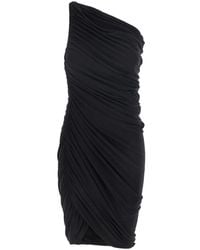 Norma Kamali - One-Shoulder Dress With Asymmetric Neckline And All-Over Ruches - Lyst