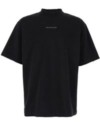 Balenciaga - T-Shirt With Back Logo - Lyst