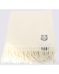 Maison Kitsuné - White Wool Scarves - Lyst
