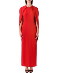 Alberta Ferretti - Cape-Back Evening Gown - Lyst
