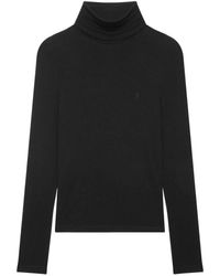 Saint Laurent - Cassandre-embroidered Roll-neck Jumper Clothing - Lyst