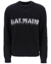 Balmain - Retro Pullover In Brushed Mohair - Lyst