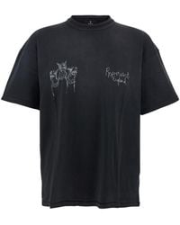 Represent - 'Thoroughbred Dog' Crewneck T-Shirt With Logo Lettering On The Front And Maxi Drawing On The Rear - Lyst