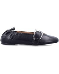 Ganni - Buckle Strap Ballerinas - Lyst