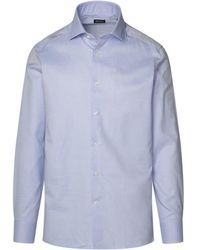 Zegna - Two-Tone Cotton Shirt - Lyst