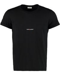 Saint Laurent - Men Logo Crew Neck T-shirt - Lyst