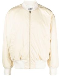 MM6 by Maison Martin Margiela - Neutral Logo-embroidered Bomber Jacket - Men's - Polyester/cotton/viscose/polyestercotton - Lyst