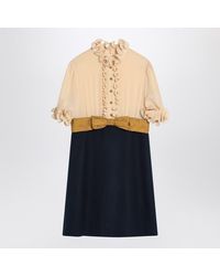 Valentino Garavani - Mini Dress With Ruffles And Bow In - Lyst