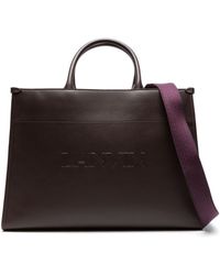 Lanvin - Logo-embossed Leather Tote Bag - Lyst