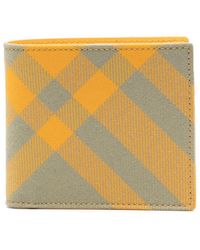 Burberry - Checked Bi-Fold Wallet - Lyst