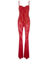Norma Kamali - Jumpsuit With Sweatheart Neckline And Flared Leg - Lyst