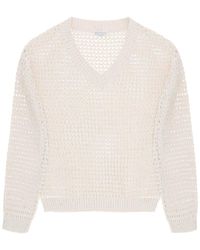 Brunello Cucinelli - Dazzling Net Cotton Sweater - Lyst