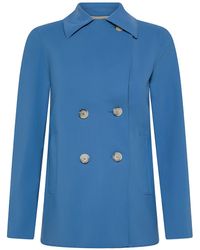 Harris Wharf London - Short Double-Breasted Coat With Pockets - Lyst