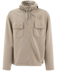 C.P. Company - Brushed And Emerized Diagonal Fleece Sweatshirts - Lyst