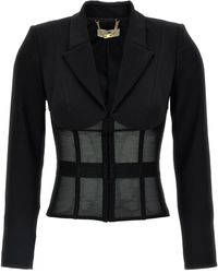 Elisabetta Franchi - Crêpe And Tulle Blazer - Lyst