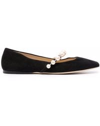 Jimmy Choo - Women Suede W/ Pearls Flat - Lyst