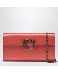 Roger Vivier - Satin Efflorescence Clutch Bag With Buckle - Lyst