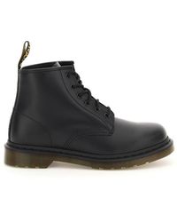 Dr. Martens 101 Smooth Lace-up Combat Boots - Black