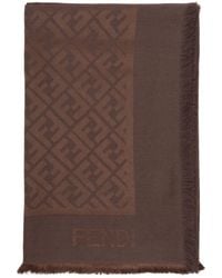 Fendi - Ff Silk And Wool Shawl Accessories - Lyst