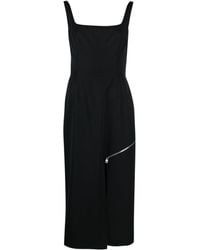 Alexander McQueen - Grain De Poudre Wool Midi Dress - Lyst