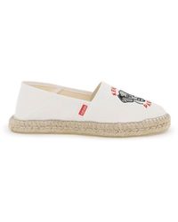 KENZO - Canvas Espadrilles With Logo Embroidery - Lyst