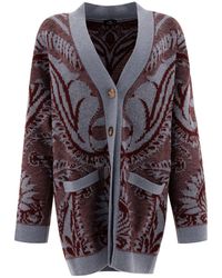 Etro - Wool Jacquard Cardigan - Lyst