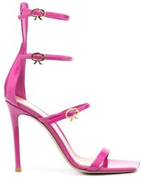 Gianvito Rossi - Ribbon Uptown Patent High Heel Sandals - Lyst