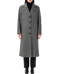 Dolce & Gabbana - Single-Breasted Herringbone Wool Coat - Lyst